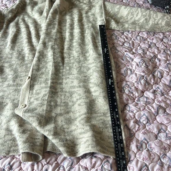 Sundance Catalog lambswool angora cardigan sweater coat in cream and gray SZ M - Picture 8 of 9